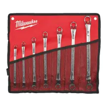 Набір ключів накидних метричних хромованих MILWAUKEE, (6x7/8x9/10x11/12x13/14x15/16x17/18x19мм) (7шт) трикотажний чохол купити в Києві