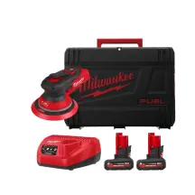 Шлифмашина эксцентриковая бесщеточная аккумуляторная MILWAUKEE M12 FROS5-502X, диаметр 150мм (зарядное устройство С12 С, 2 аккумулятора