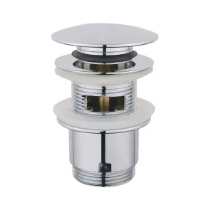 Донний клапан WEZER WHR -101Y, автомат, з переливом, Ø62мм, 1 1/4", хром №1