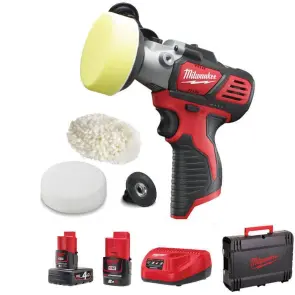 Машина полірувальна акумуляторна MILWAUKEE, M12 BPS-421X (зарядний пристрій С12 С, 1 акумулятор М12 В2 2Аг, 1 акумулятор М12 В4 №1