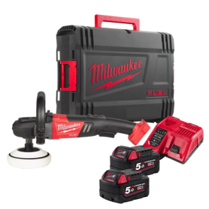 Машина полірувальна кутова акумуляторна безщіткова MILWAUKEE, M18 FAP180-502X, діаметр 180мм (зарядний пристрій M12-18 FC, 2 аку №1