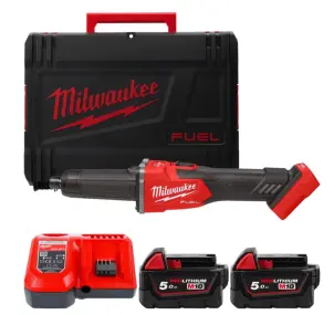 Шліфмашина пряма акумуляторна безщіткова MILWAUKEE, M18 FDGRB-502X, діаметр 6/8мм (зарядний пристрій М12-18 FC, 2 акумулятори М1 №1