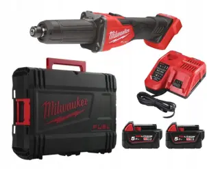 Шліфмашина пряма акумуляторна безщіткова MILWAUKEE, M18 FDGRB-502X, діаметр 6/8мм (зарядний пристрій М12-18 FC, 2 акумулятори М1 №2