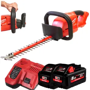 Кущоріз акумуляторний безщітковий MILWAUKEE, M18 FHT45-802, лезо 45см (зарядний пристрій M12-18 FC, 2 акумулятори М18 НВ8 8Аг, к №1