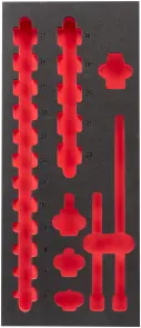 Ложемент для головок ShW 3/8" STD, (17шт) (45х175,8х417мм) для шаф металевих MILWAUKEE №1