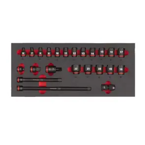 Ложемент з головками ShW 3/8'' STD MILWAUKEE, (23шт) (45х178,5х417мм) для візків №1