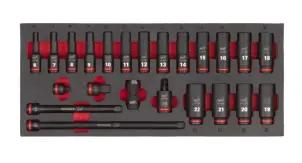 Ложемент з головками подовженими ShW 3/8'' SKT MILWAUKEE, (23шт) (45х178,5х417мм) для візків №1