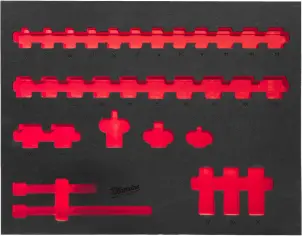 Пінне вкладення з ложементом для головок ShW 1/2" STD, (32шт) (45х536х417мм) для шаф металевих MILWAUKEE №1
