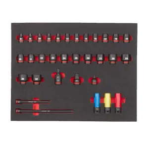 Ложемент с головками ShW 1/2'' STD MILWAUKEE, (32шт) (45х536х417мм) для тележек №1