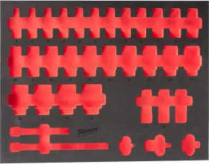 Пенное вложение с ложементом для удлиненных головок ShW 1/2" SKT, (34шт) (45х536х417мм) для шкафов металлических MILWAUKEE №1