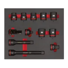 Ложемент с головками ShW 3/4'' STD MILWAUKEE, (12шт) (45х536х417мм) для тележек