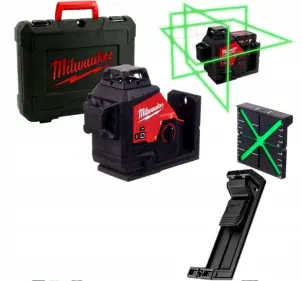 Нівелір 3D лазерний акумуляторний MILWAUKEE, M12 3PL-0C (360 градусів, зелений промінь) (каркас, аксесуари, кейс) №1