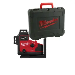 Нівелір 3D лазерний акумуляторний MILWAUKEE, M12 A3PLO-0С (360 градусів, зелений промінь) (каркас, кейс) №1
