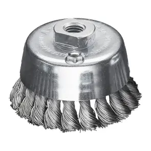 Щітка-чашка для кутових шліфувальних машин MILWAUKEE, M14 90х20мм, сталева, кручена, 0,5мм №1