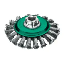 Щітка конічна для кутових шліфувальних машин MILWAUKEE, M14 100х12мм S, нержавіюча сталь, кручена, 0,5мм