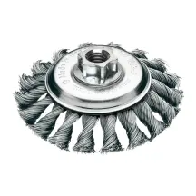 Щітка конічна для кутових шліфувальних машин MILWAUKEE, M14 100х12мм S, сталь, кручена, 0,5мм