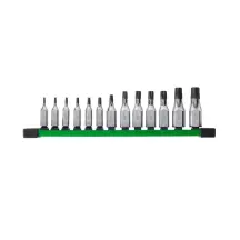 Набор головок торцевых хромированных 1/4'' и 3/8'' MILWAUKEE, с битами TORX (T8-T60) на планке (13шт) купить в Украине