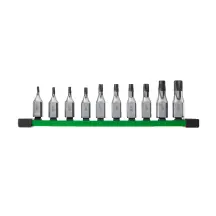 Набор головок торцевых хромированных 3/8'' MILWAUKEE с битами TORX (Т20-Т60) на планке (10шт) в магазине TVOE