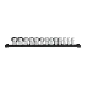Набір головок торцевих хромованих 1/2'' MILWAUKEE (12 гранн.) на планці (13шт) №1