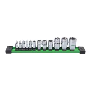 Набір головох хромованих метричних 1/4'', 3/8'', 1/2'' TORX Е-стандарт MILWAUKEE на планці (13шт) №2