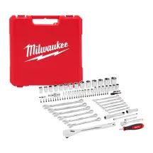 Набір головок торцевих хромованих 1/4'' та 1/2'' MILWAUKEE, з ключами та подовжувачами (87шт) купити в Україні