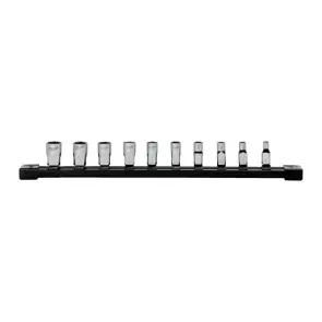 Набір головок торцевих хромованих 1/4'' MILWAUKEE (4-13мм) на планці (10шт) №1
