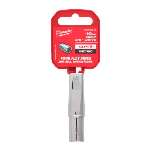 Головка торцева хромована 3/8'' MILWAUKEE, (зірочка 12 гранн.) подовжена, 10мм №2