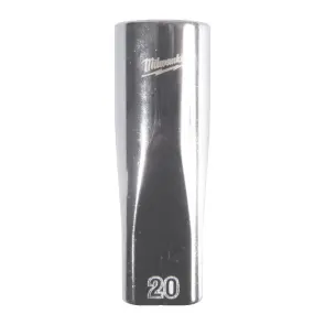Головка торцева хромована 1/2'' MILWAUKEE, (зірочка 12 гранн.) подовжена, 20мм №1