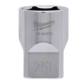 Головка торцева хромована 1/2'' 6гр. MILWAUKEE, 21мм №1
