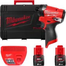 Шуруповерт ударний акумуляторний безщітковий 1/4'' HEX MILWAUKEE, M12 FID2-202Х, 170Нм (зарядний пристрій С12 С, 2 акумулятори М