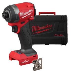 Шуруповерт ударний акумуляторний безщітковий 1/4" HEX MILWAUKEE, M18 ONEID3-0X, 226Нм (каркас, кліпса для ременя, тримач для біт №2