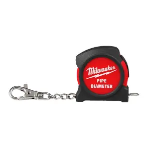 Рулетка-брелок для труб PIPE DIAMETER MILWAUKEE, 1 1/4'' (DN 32) - 6'' (DN150). з магнітом №1