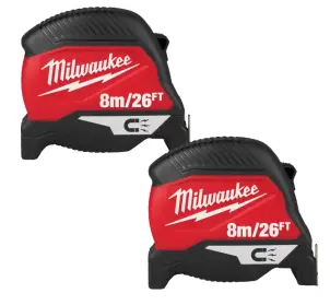 Набір магнітних рулеток MILWAUKEE, GEN 4 8м/26ft (ширина 30мм) (2шт) №1