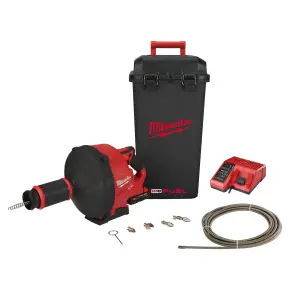Машина прочистна акумуляторна безщіткова MILWAUKEE, M18 FDCPF10-201C, трос 10м (зарядний пристрій М12-18 С, 1 акумулятор М18 В2 №3