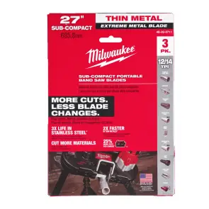 Холст для ленточных пил Bi-Metal PREMIUM MILWAUKEE, 687,57х2,1/1,8мм, (4-8мм толщина стенки), (3шт) №1