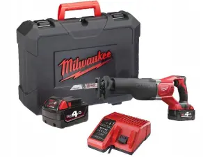 Пила сабельная аккумуляторная MILWAUKEE, M18 BSX-402C (зарядное устройство М12-18 С, 2 аккумулятора М18 В4 4Ач, холст, кейс) №2