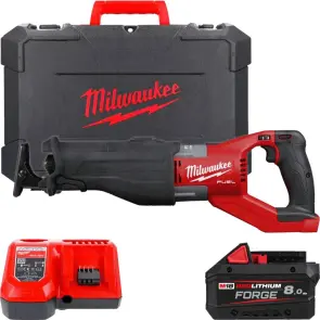 Пила сабельная аккумуляторная MILWAUKEE, M18 FSX-801C (зарядное устройство M12-18 FC, 1 аккумулятор M18 FB8 8Ач, холст, кейс) №1