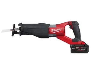 Пила сабельная аккумуляторная MILWAUKEE, M18 FSX-801C (зарядное устройство M12-18 FC, 1 аккумулятор M18 FB8 8Ач, холст, кейс) №2