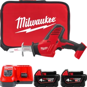 Пила шабельна акумуляторна MILWAUKEE, C18 HZ-402В (зарядний пристрій М12-18 С, 2 акумулятори М18 В4 4Аг, сумка) №1