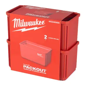 Контейнер 10x20см с вкладкой для мелких предметов PACKOUT MILWAUKEE, 2шт №1