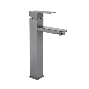 Cмеситель для умывальника WEZER PRO11-02-GUNGREY, оружейная сталь №1
