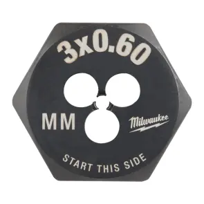 Плашка шестигранна MILWAUKEE, М3-0,6мм №1