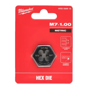 Плашка шестигранна MILWAUKEE, М7-1,00мм №2