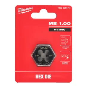 Плашка шестигранна MILWAUKEE, М8-1,00мм №2
