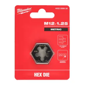 Плашка шестигранна MILWAUKEE, М12-1,25мм №2