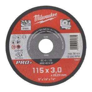 Диск відрізний по металу MILWAUKEE, SCS 41/115х3 PRO+, діаметр 115мм №1