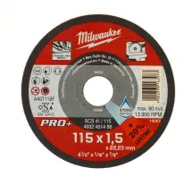Диск відрізний по металу MILWAUKEE, SCS 41/115х1.5 PRO+, діаметр 115мм