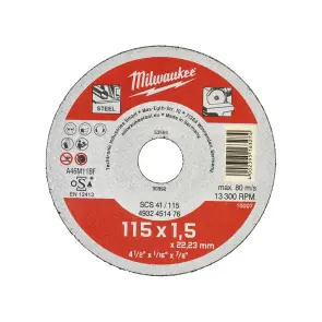 Диск відрізний по металу MILWAUKEE, SCS 41/115х1.5, діаметр 115мм №1