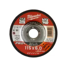 Диск зачистный по металлу MILWAUKEE, SG 27/115х6 PRO+, диаметр 115мм
