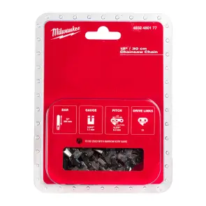 Цепь бдительная для цепной пилы MILWAUKEE, 30см/12'' (0,325'' Х 1,1мм) (для M18 FTHCHS30) №1
